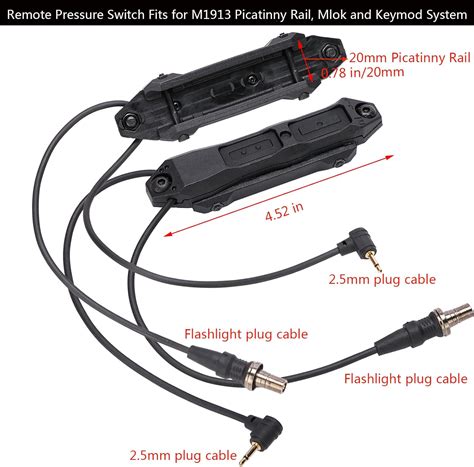Buy Fineonly Dual Remote Pressure Switch Tactical Augmented Tape Switch ...