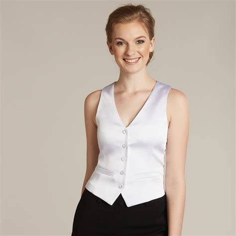 Women's White Tuxedo Vest - Little Black Tux