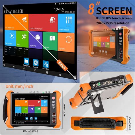 Buy Rsrteng X9-MOVTADHS Full Features 4K CCTV Camera Tester 8-inch IPS ...
