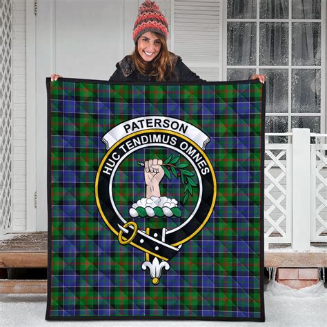 Paterson Tartan Quilt with Family Crest