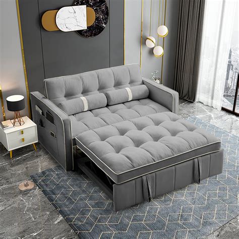 KINFFICT Futon Sofa Bed, Convertible Sleeper Sofa Bed with Pull Out ...