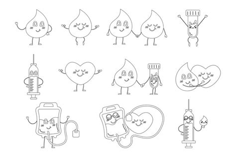 Донорство крови Очерк Характер капель крови Сердце шприц Кровный мешок ...