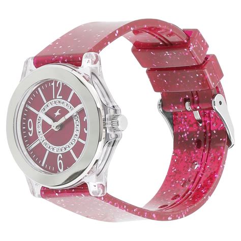 Buy Online Fastrack Trendies Quartz Analog Maroon Dial Plastic Strap ...