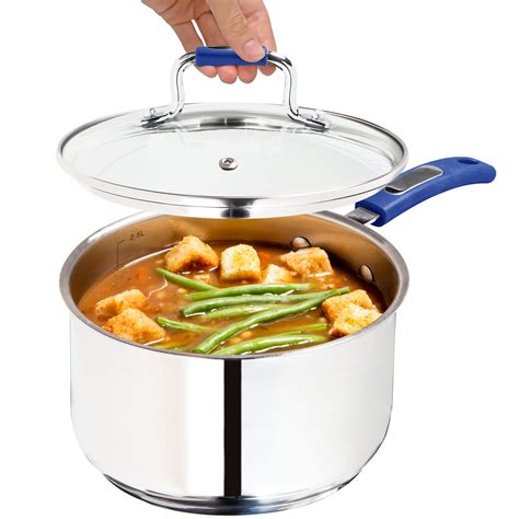 Snapklik.com : Millvado Sauce Pan, Stainless Steel 3 Quart Sauce Pan