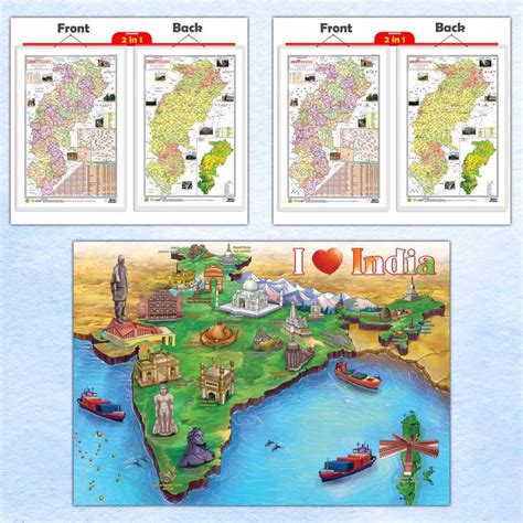 GIANT INDIA COLOURING POSTER, 2 IN 1 CHATTISGARH POLITICAL AND PHYSICAL ...