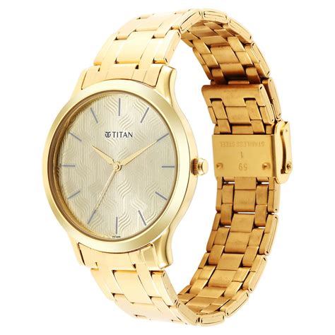 Buy Online Titan Karishma Quartz Analog Champagne Round Dial Golden ...