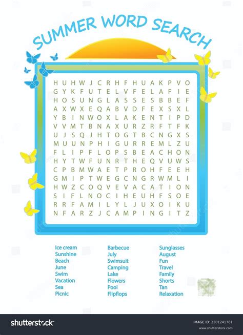 Free Printable Summer Word Search Puzzles: Fun for Kids & Adults