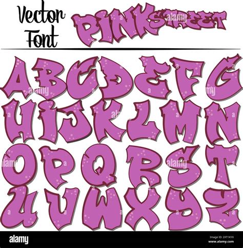 Graffiti Styled Street Art Cool Font, Fully editable alphabet. Each ...