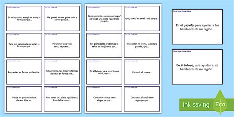 General Conversation Social Issues Question Prompt Cards Spanish