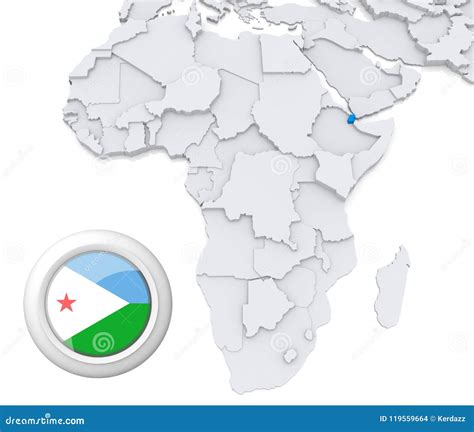 Djibouti on Africa map stock illustration. Illustration of sign - 119559664
