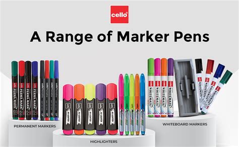 Cello Whitemate Whiteboard BoldMarkers | Set of 6 | Assorted Ink ...