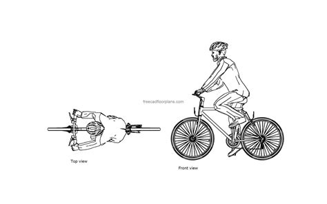Cyclist, Plan+Elevation - Free CAD Drawings