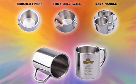 Buy SAVRI Stainless Steel Coffee Mug Set 220 ml | Mr & Mrs Mugs for ...