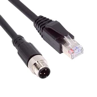 CY M12 Type-D D-Coded 4Pin Male to RJ45 Cat5e Male Cable LAN Ethernet ...