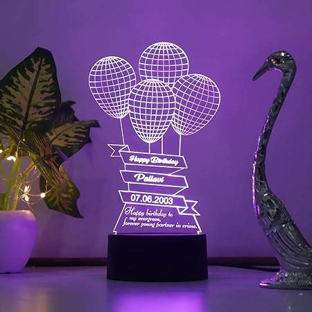 Buy starLaser Happy Birthday 3D Illusion Acrylic LED Personalised with ...