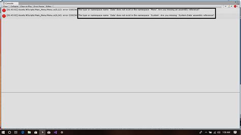 Unity Error Code Cs0234 的图像结果