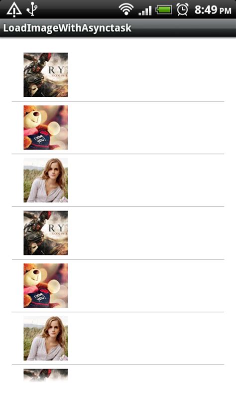 API Data Show in ListView Using AsyncTask 的图像结果