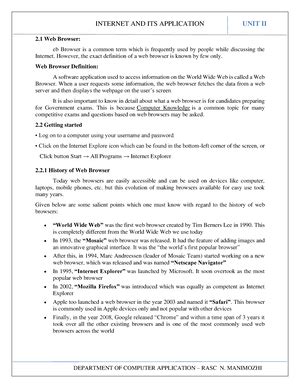 UNIT4-IIT - B.com CA PAPER - 4 INTRODUCTION TO HTML In the late 1980's ...