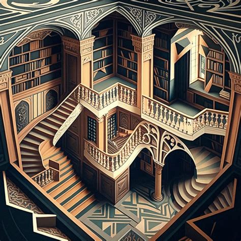 M. C. Escher Midjourney style | Andrei Kovalev's Midlibrary 2.0