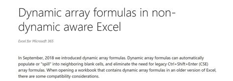 Excel Dynamic Array Error 的图像结果