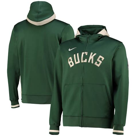 Milwaukee Bucks Nike Thermaflex Full Zip Hoodie - Mens