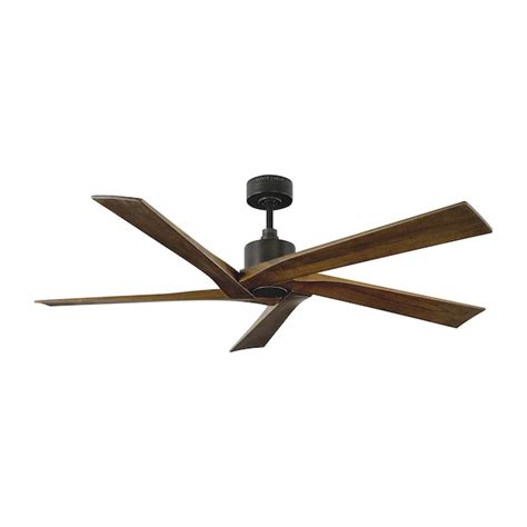 Generation Lighting Aspen 56-in Aged Pewter with Dark Walnut Blades ...