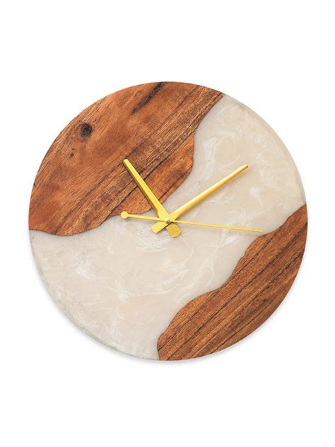Moon Mist Wood-Epoxy Wall Clock (Round) – Silken