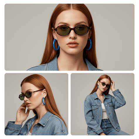 essntl series Retro Vintage 90s Oval Sunglasses | Unisex | Leopard ...