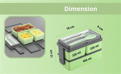 Buy Craftbin Airtight 3 Container Lunch Box/Tiffin Box with Spoon and ...