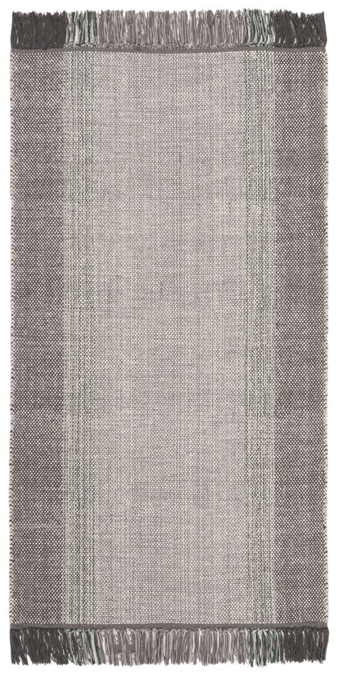 SAFAVIEH Montauk Sharlene Solid Cotton Runner Rug, Green/Grey, 2'3" x 5 ...