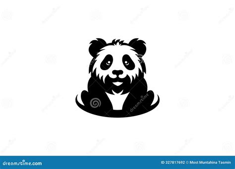 Panda Zen Silhouette Serenity a Panda Vector Design Stock Vector - Illustration of wild, vector ...