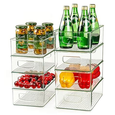 Hudgan 8-Piece Stackable Plastic Refrigerator Organizer India | Ubuy