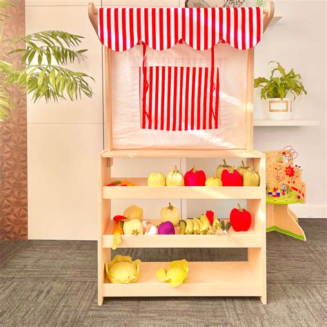 Toy Market Stall Kids Role Play Shop Market Stand Wooden - Etsy