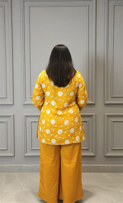 Yellow Embroidered Kurta Pant Set | Elegant Festive & Casual Wear – Mihaar