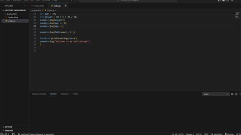 Image result for JavaScript Output in vs Code
