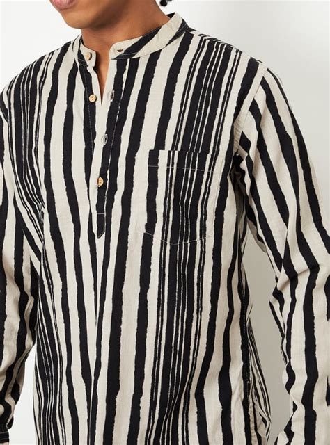 Buy Men Striped Slim Fit Short Kurta Online at just Rs. 999.0 ...