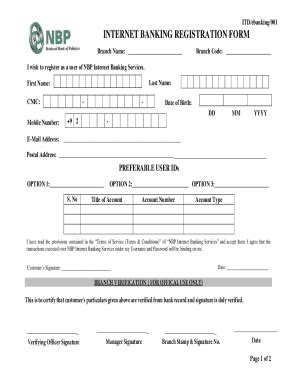 PK NBP Internet Banking Registration Form 2013-2026 - Fill and Sign ...