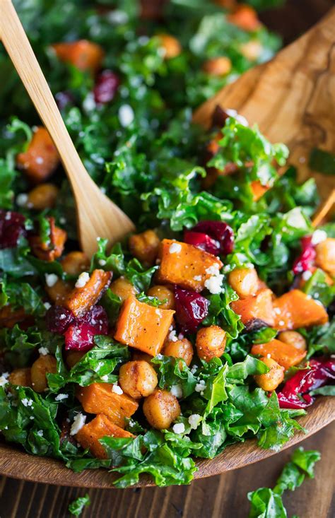 Roasted Butternut Squash Kale Salad with Cranberries