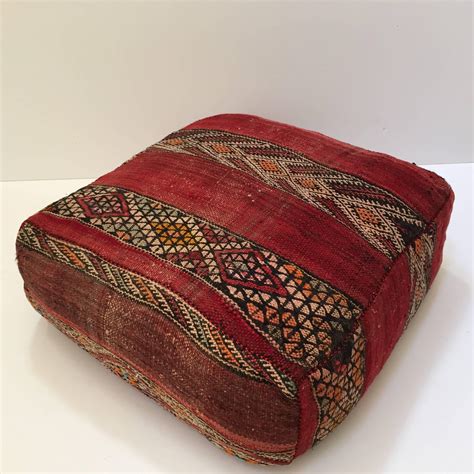 Moroccan Floor Pillow Tribal Seat Cushion Made from a Vintage Berber ...