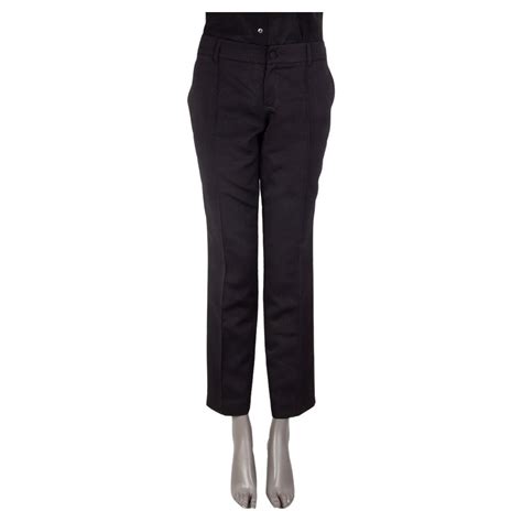GUCCI black silk CLASSIC TAPERED Pants 44 L For Sale at 1stDibs