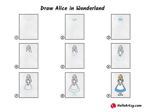 Draw Alice in Wonderland - HelloArtsy
