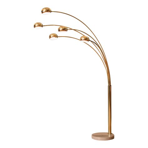 Vintage Five-Arm Arc Floor Lamp With Marble Base | Chairish