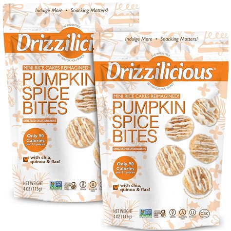 Drizzilicious Pumpkin Spice Bites Mini Rice Cakes 4oz Pack - Walmart.com