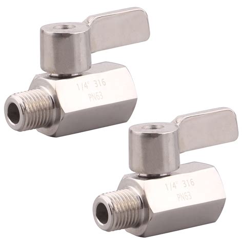Buy GOVALVE 1/4” Mini Ball Valve - NPT Female x Male Stainless Steel ...