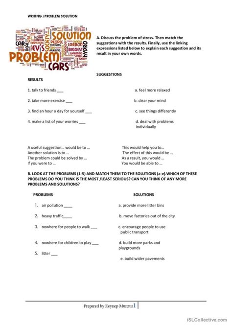 Image result for Problem Solution Writing Worksheet