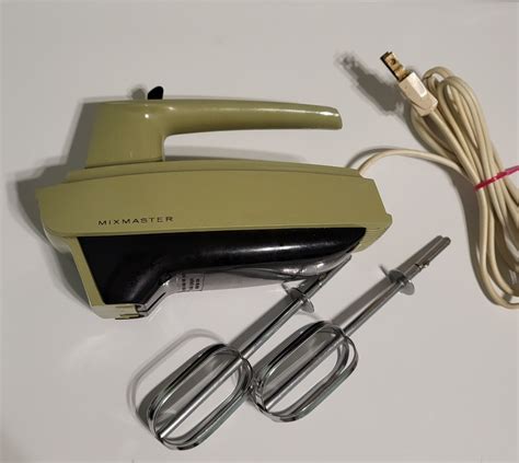 Vintage Sunbeam Mixmaster Hand Mixer Green / Tan | eBay