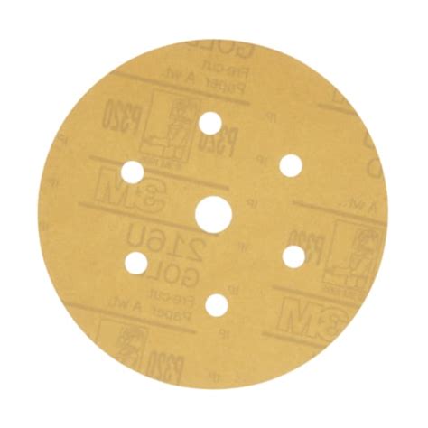 3M™ Hookit™ Gold Disc D/F 216U, 01075, 6 in, P320A, 100 discs per box ...