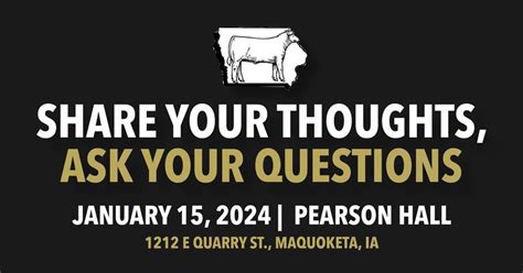 Q&A with NCBA and ICA (Maquoketa), Pearson Hall, Maquoketa, 15 January ...