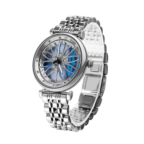 Buy Car Wheel Watch for Women, Spinning Racing Watch with Car Rim Hub ...