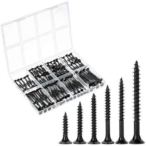 Mr. Pen Wood Screws Kit – 249 Pcs | Black Phillips Flat Head | Assorted ...